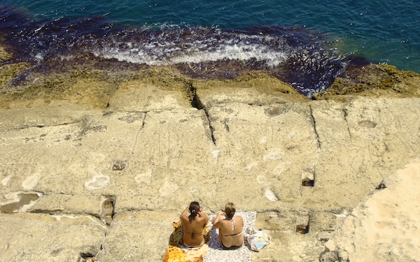 Malta Rocky Beach in Valletta